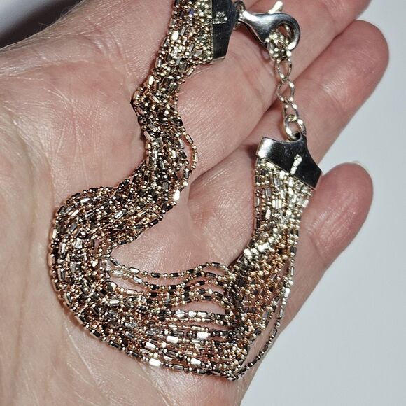 *Sale* Vintage Italy Dyadema Signed Sterling Silver 925 Multistrand 7-7.5" - Picture 3 of 16